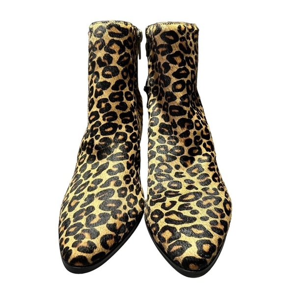 NEW Amercian Eryn Rag Calf Hair Cheetah Booties Women's 8.5 Heeled Ankle Boots - Picture 3 of 8